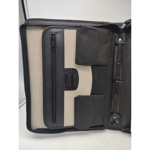 DESIGN A DAY Leather Planner 3 Ring Classic Black Napa Leather *SEE PHOTOS - Picture 4 of 14